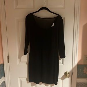 Black American Eagle fitted dress with mesh cutouts.